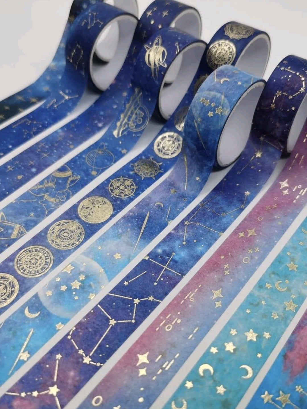 12 ROLLOS DE WASHI TAPE GALAXIAS