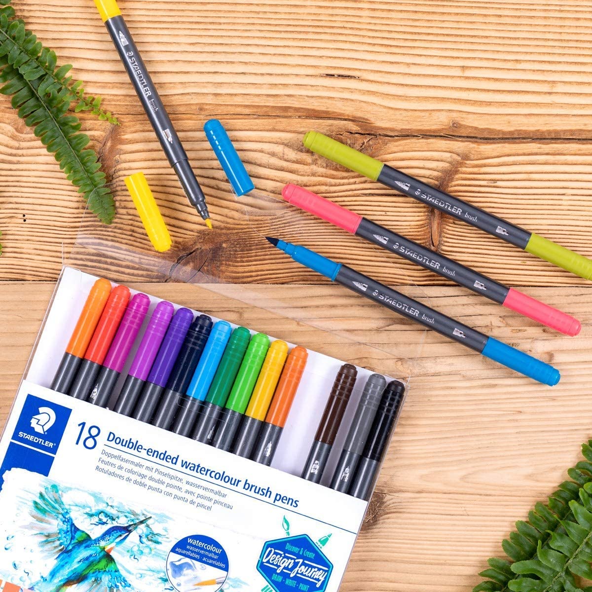 MARCADORES  STAEDTLER PUNTA PINCEL 18 COLORES DUAL